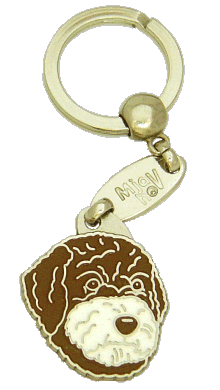 LAGOTTO ROMAGNOLO BROWN, WHITE MUZZLE <br> (keyring, engraving included)